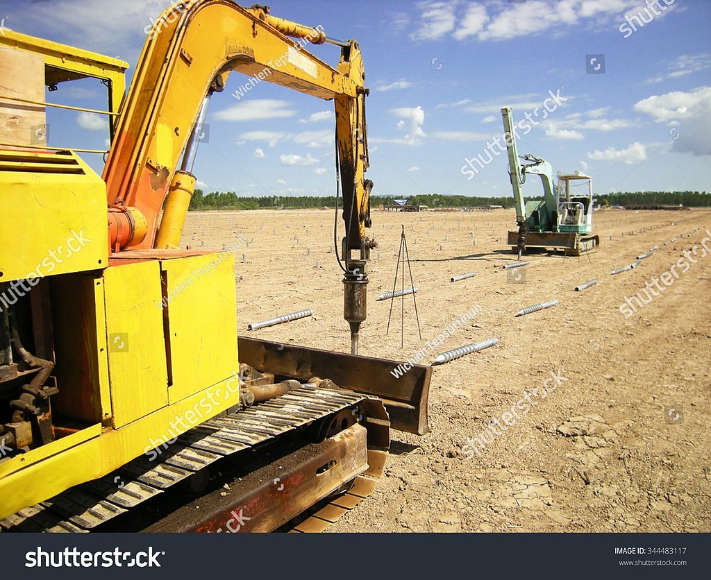 Pile driving for a ground-mount solar array