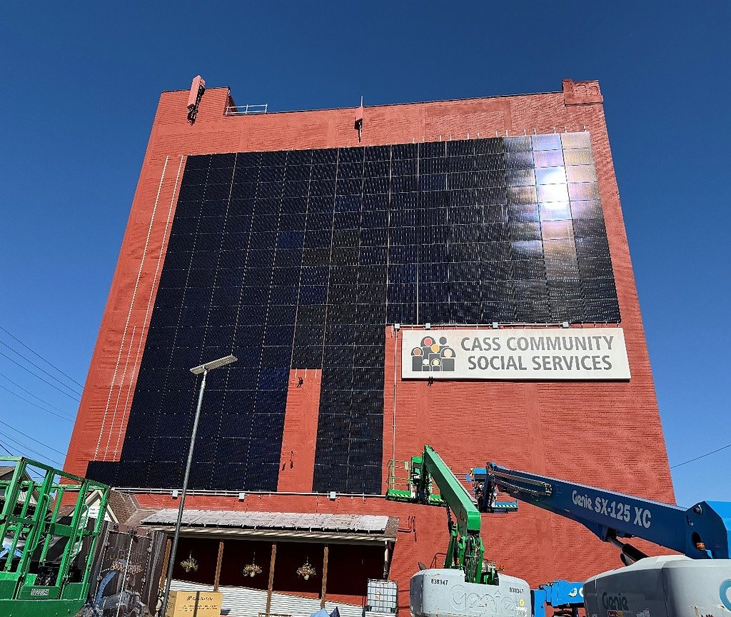 Cass Community Social Services, Detroit: first-of-its-kind vertical solar wall